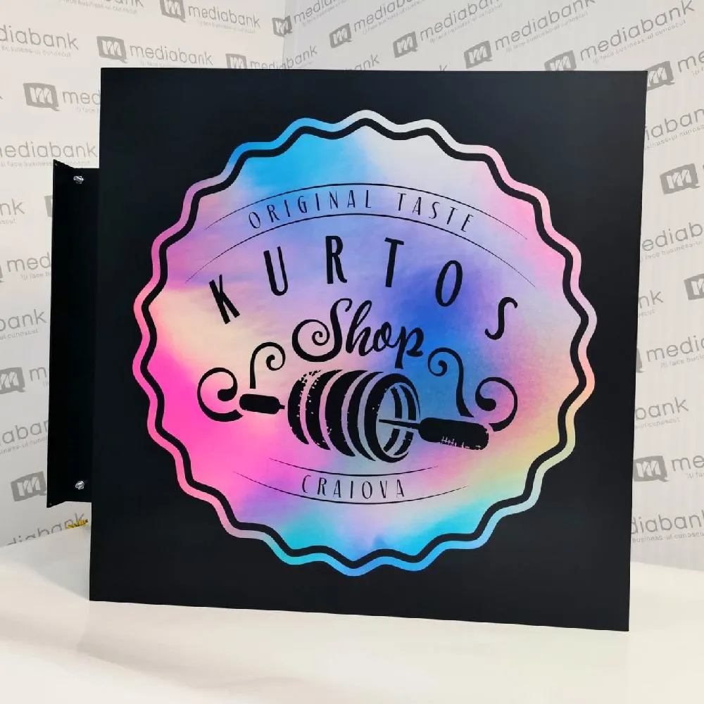 Caseta luminoasa cu doua fete.